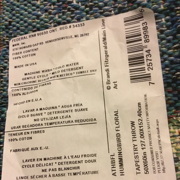 Manual Woodworkers & Weavers Made in USA Tapestry Throw Blanket Afghan  50”x60” - Picture 7 of 7